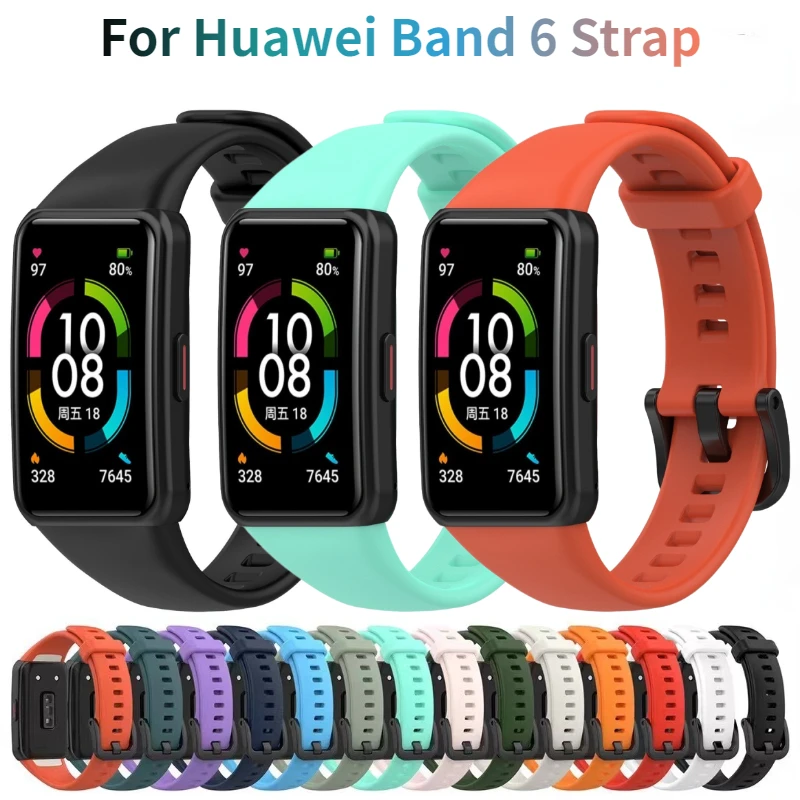 

Silicone Strap for Huawei Band 6/Honor Band 6 Original Replacement Smart Bracelet Wristband for Huawei Band 6 Accessory Correa