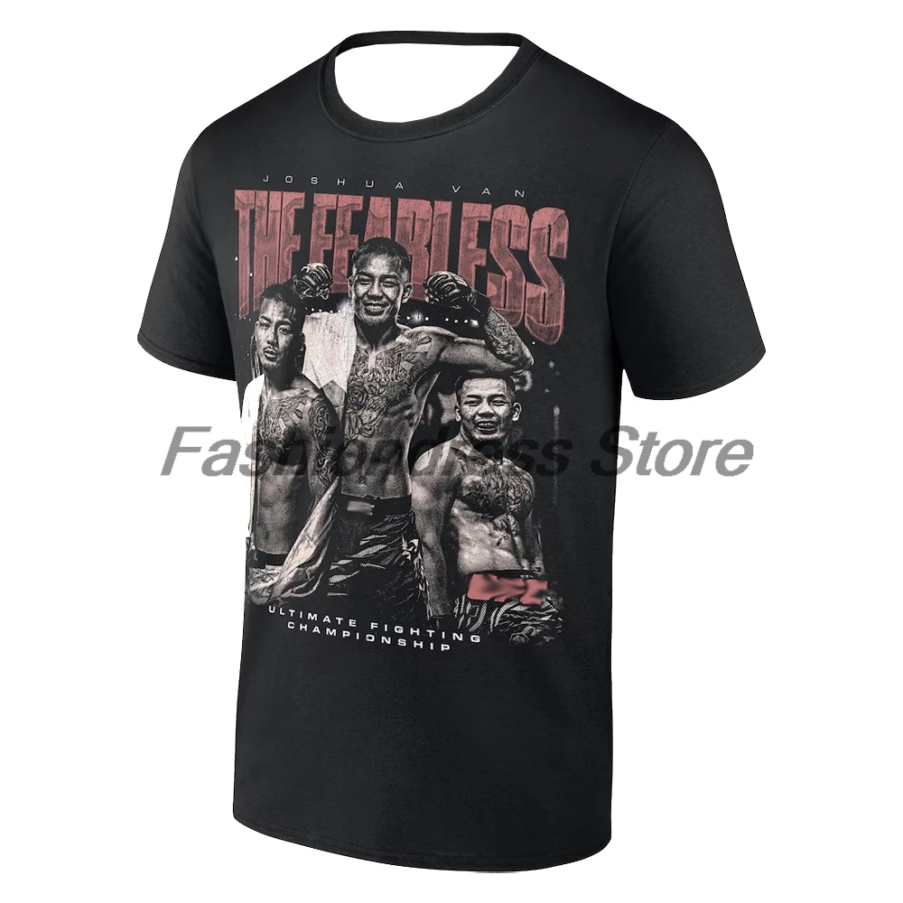 Men's Black Joshua Van The Fearless T-shirt Crewneck Short Sleeve Polyester Tee Women Outdoor Streetwear Tops