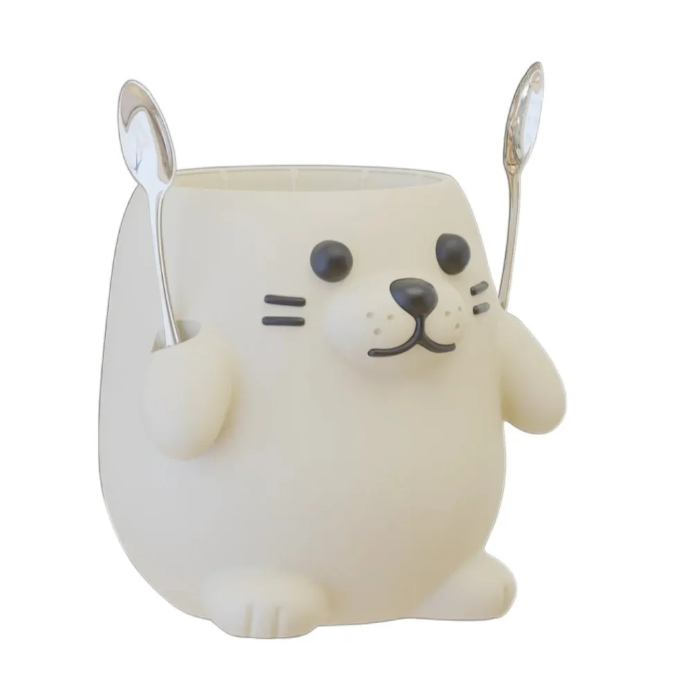 حار الكرتون الآيس كريم حامل الكأس مانعة للتسرب مع مقبض الجليد باينت حامل مريح الدببة القطبية الأختام البيرة يمكن كوب الهدايا #2