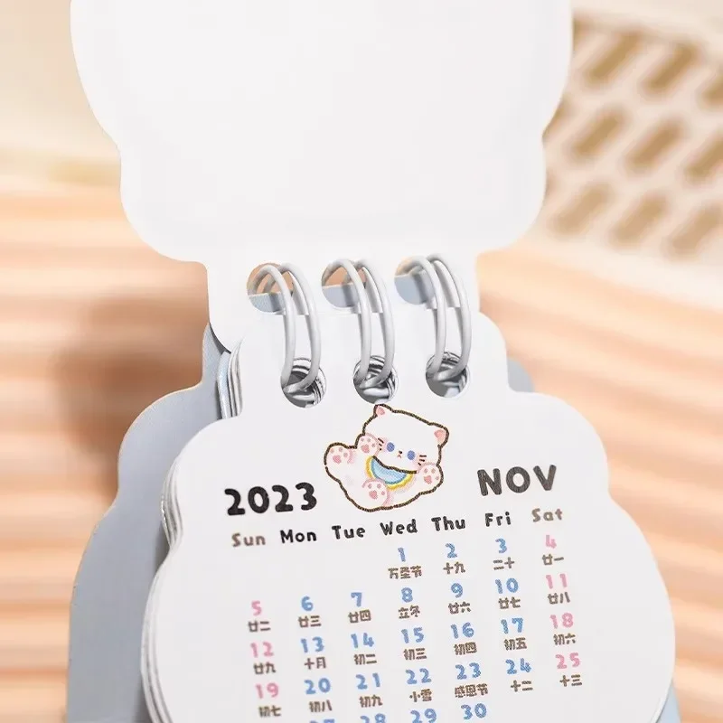 Kawaii Cats 2024 Calendar Cartoon Desk Calendars Daily To Do List Monthly Planner Schedule Organizers Stationery Office Supplies