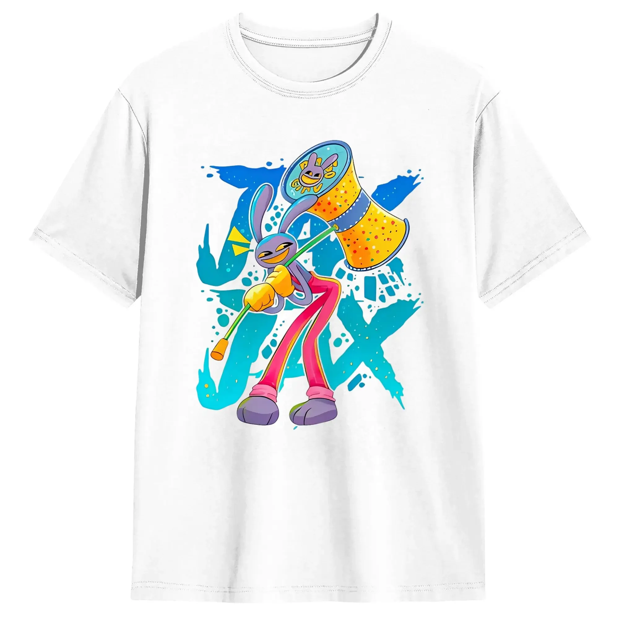 Amazing Circus RabbitJax T-Shirt Men Kids Funny Cotton Tee Shirt Round Collar Short Sleeve T Shirts Birthday Present Clothes