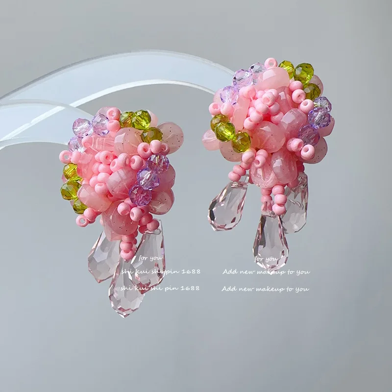 Hydrangea drop earrings exquisite atmospheric earrings