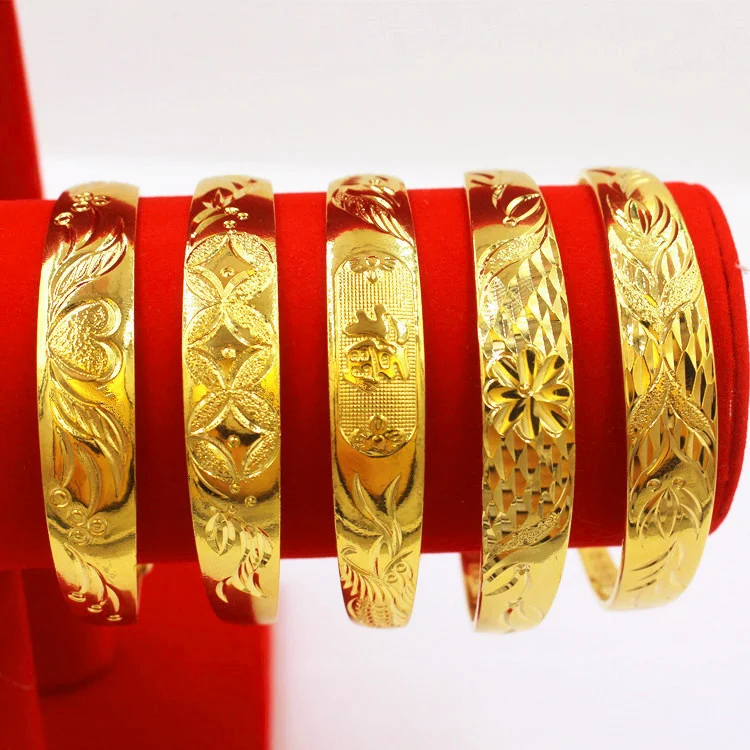 Vietnam Sand Gold Bracelet Simple Atmosphere European Currency Gold Jewelry Gift Fashion Imitation Gold Bracelet Jewelry