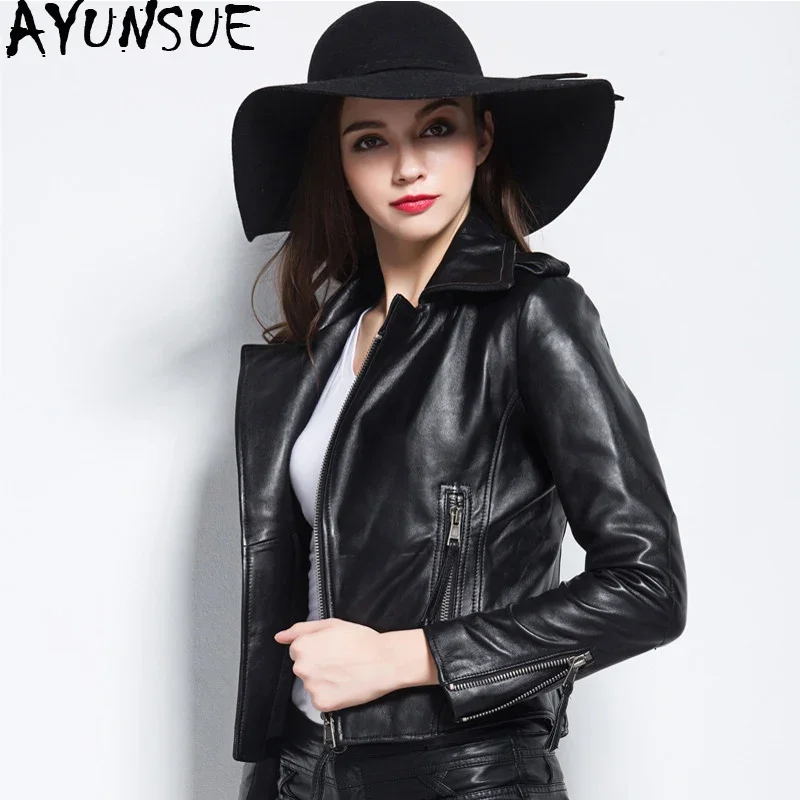 

AYUNSUE Real Leather Jacket Woman Spring 2020 Sheepskin Coat Female Jacket Women Vintage Biker Jackets clothes Chaqueta Mujer