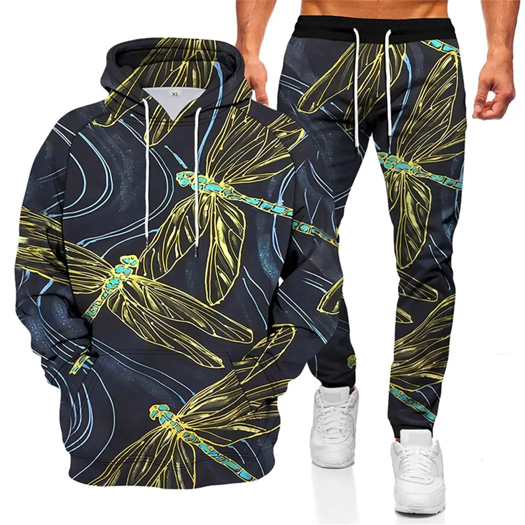Men's Hoodies Sweatshirts Pants Suits 3d Tiger/Dragon Graphic Print Man Women Tracksuit Outfits Fashion Men's Clothing 2Pcs Sets