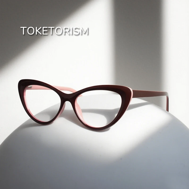 

Toketorism Fashion Optical Glasses Frames For Women Anti Blue Computer Eyeglasses TR90 Frame For Prescription Eyewear