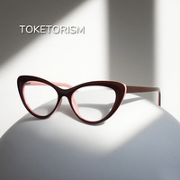 Toketorism Fashion Optical Glasses Frames For Women Anti Blue Computer Eyeglasses TR90 Frame For Prescription Eyewear
