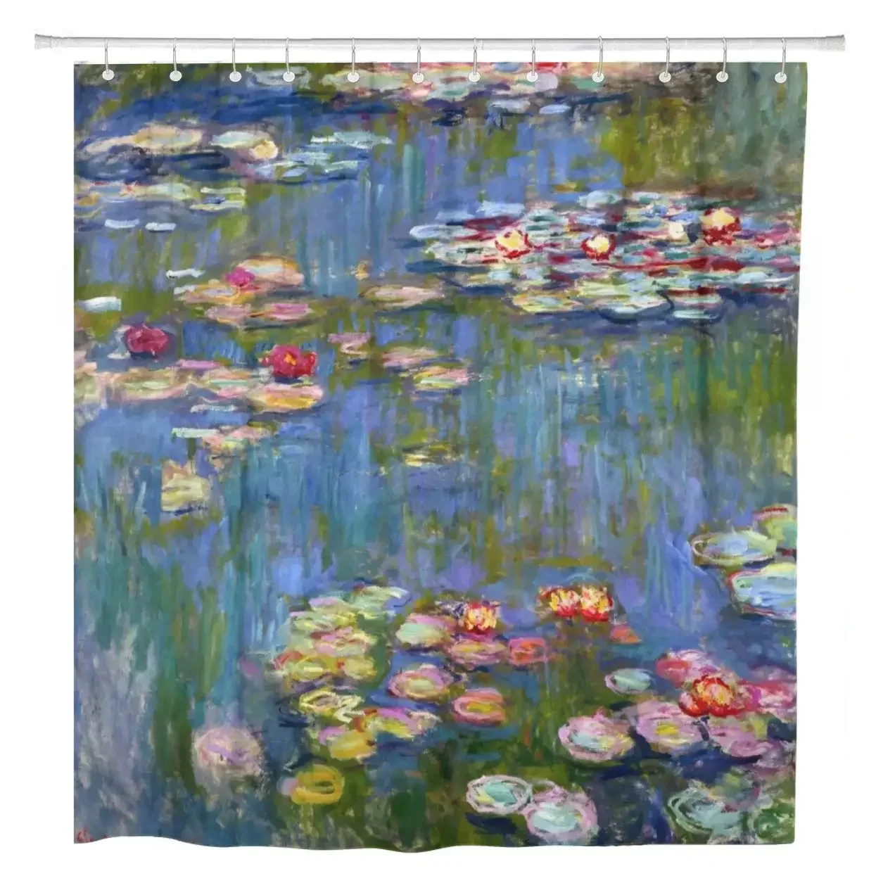 

Shower Curtain Waterlilies Water Lilies 1916 Lilly Lillies Claude Monet Masterpiece Home Bathroom Decor Polyester Fabric