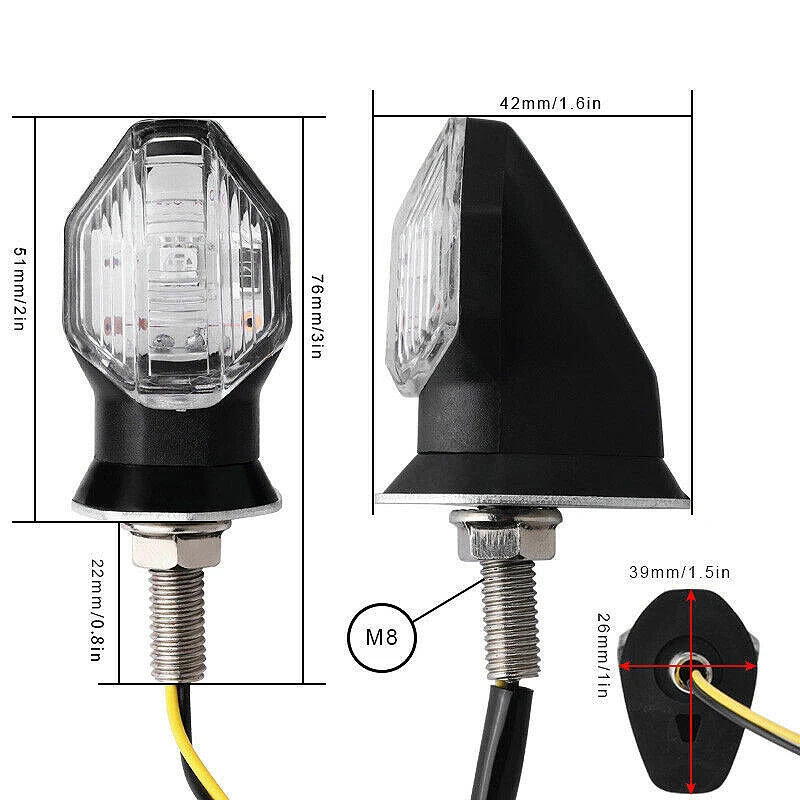 2 pezzi lampadine universali per indicatori di direzione per moto lampadine ambra nera 12V