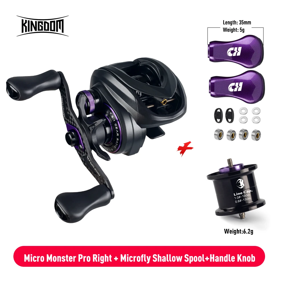 人気 kingdom MICRO MONSTAR PRO 左巻き ベイトリール キングダムマイクロモンスタープロベイトキャスティング釣りリール 138