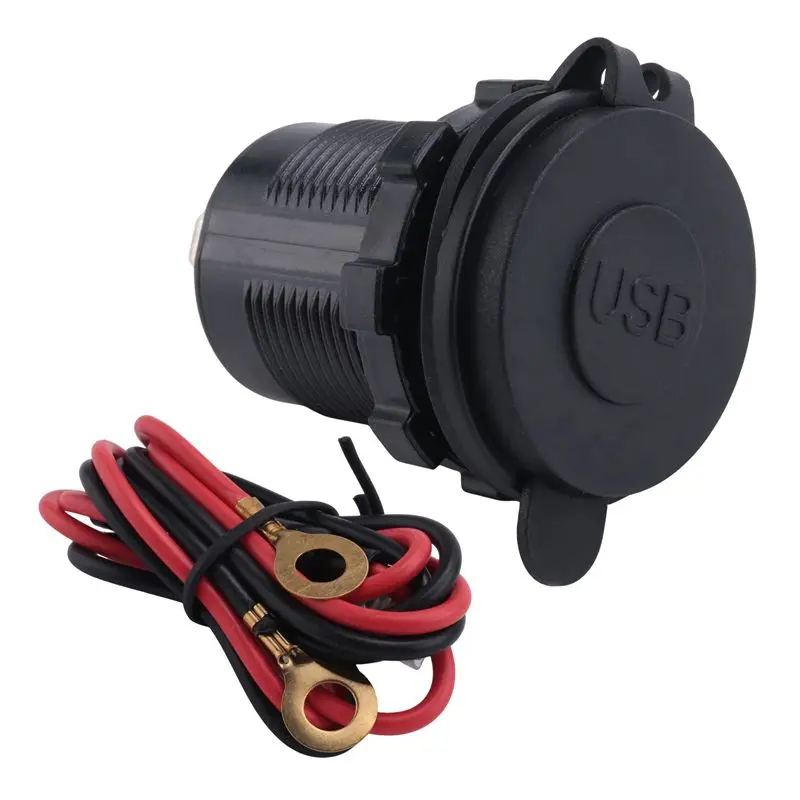 QC 3.0 Dual USB Socket,Waterproof 12V/24V USB Outlet With Touch-Switch For Car, Marine,Boat,RV,Motorcycle-T61C