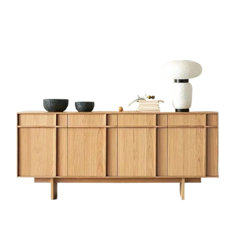 

North American modern solid wood dining side cabinet, floor-to-ceiling storage kitchen storage tea cabinet