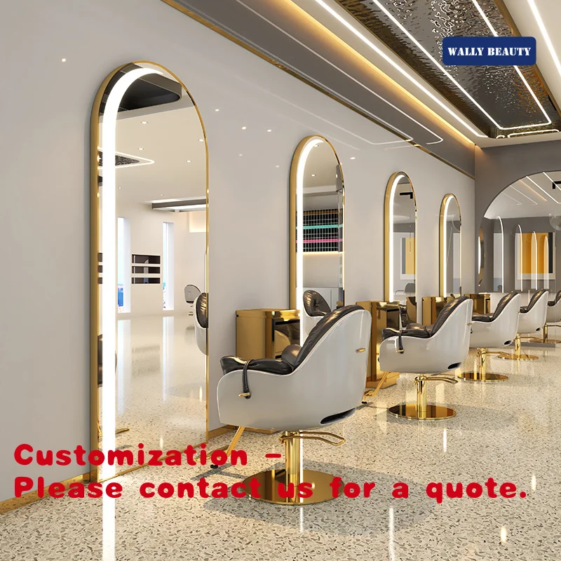 

Customize.Hair Salon Furniture Equipment Barber Styling Station Double Sided Mirror Station