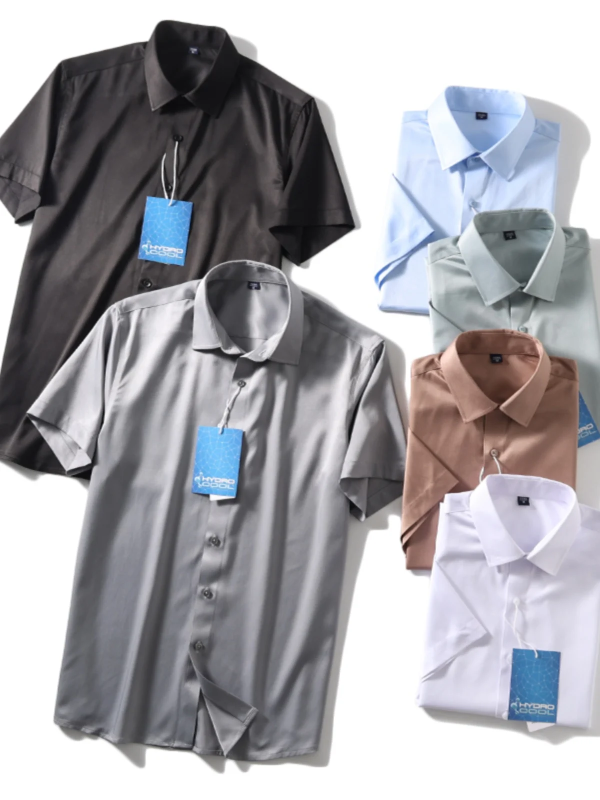 

High Quali Men's Summer Busin Casual Color Commute ort Sve irt Comfortable Lightweight Stand Fit H Sle