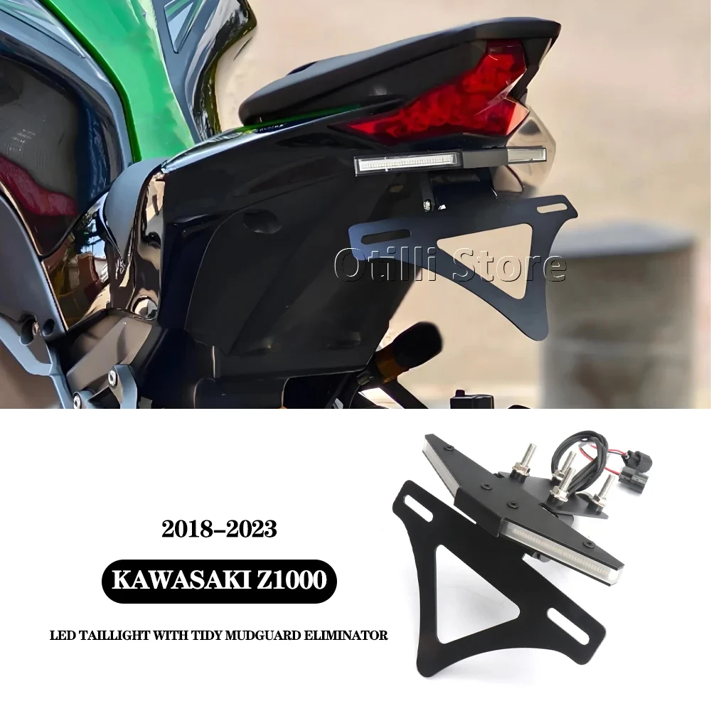 

Держатель номерного знака для KAWASAKI Z1000 Z1000 z1000 2018-2023 2019 2020, аксессуары для мотоциклов, светодиодный хвостовой аккуратный фиксатор крыльев