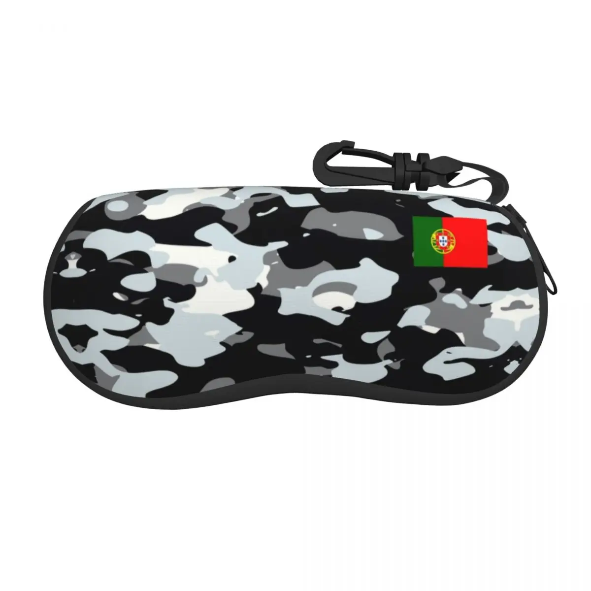 Portugal Flag Camouflage Sunglasses Soft Case Neoprene Zipper Military Shell Eyeglass Case Custom Protective Box For Glasses