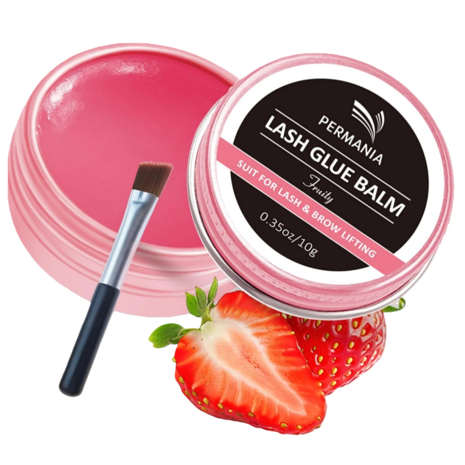 PERMANIA Lash Lift Glue Strawberry Eyelash Glue Balm For Eyelash Perming and Brow Lamination Lash Curling Adhesive For Home Use