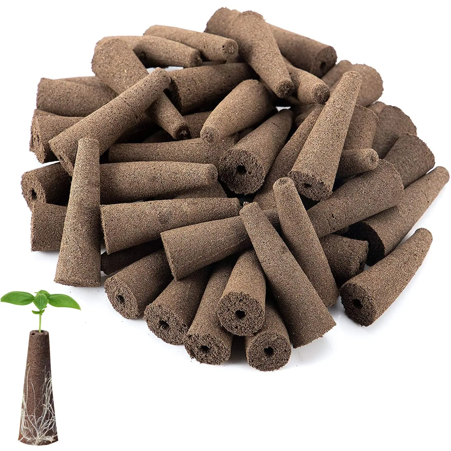 50Pcs Seed Grow Sponges Replacement Root Growth Sponges Seedling Starter Plugs Seed Starting Seed Pod Hydroponic Garden Planting