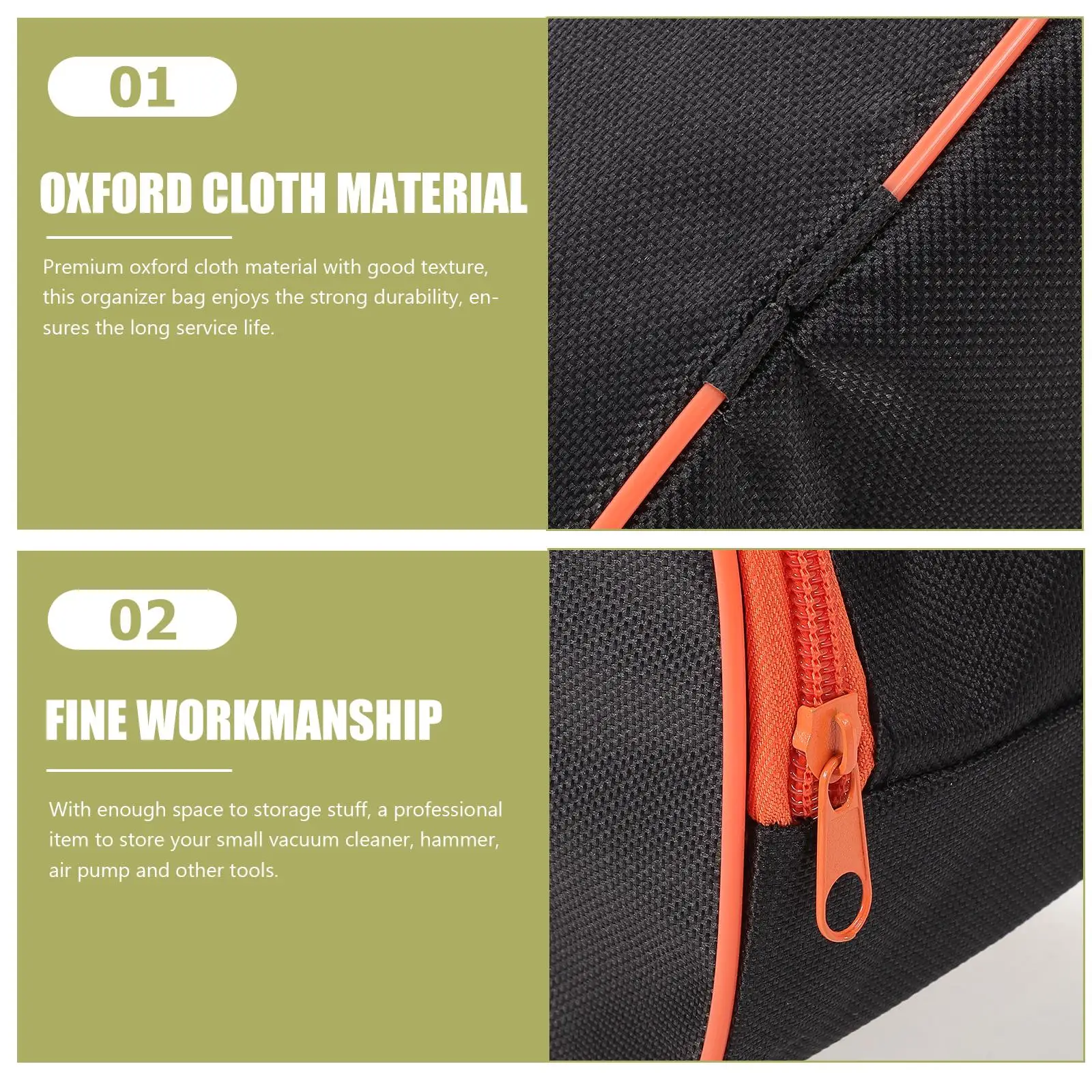 Large Vacuum Oxford Cloth ganiser Pouch Black Wear Resistant Detailed Craftsmanship Portable H Suitable Car Household Storage