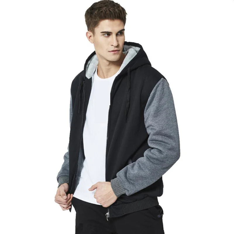 

Men large size jacket large size 7XL 8XL 9XL 10XL hoodie autumn and winter long sleeve zipper thickening fleece warm black gray