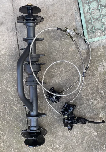 ATV Go-Kart 4WD Differential Conversion Kit with Chain Drive Rear Axle & Dual Disc Brake System, 81cm/100cm