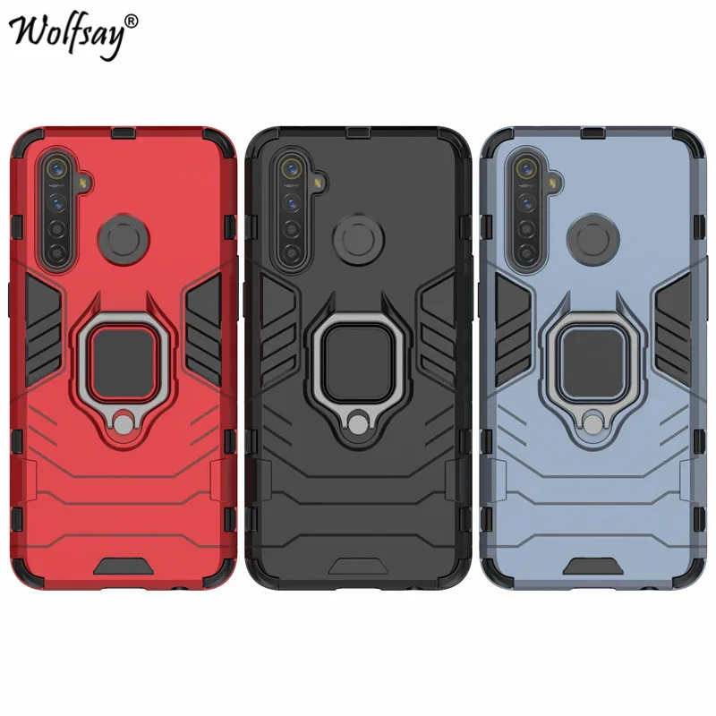 For Realme 5 Pro Case Armor Rubber Finger Ring Holder Phone Case For OPPO Realme 5 Pro Protective Cover For Realme 5 Pro Fundas