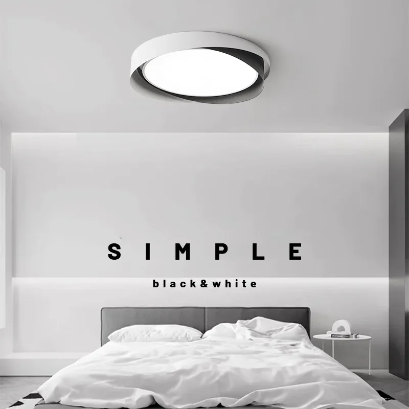 مصباح سقف غرفة النوم الإيطالي البسيط، مصباح LED لحماية العين المستديرة من الشمال الإبداعي