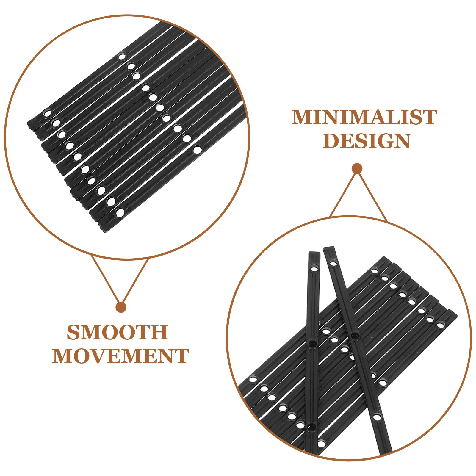 10Pcs Plastic Drawer Slides Cabinet Side Guide Rails Silent Smooth Glide Replacement Kitchen Drawer Track Guide for Furniture