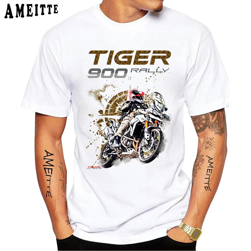 

Tiger 900 Rally Pro 2023 Tiger 800 1200 Riding T-Shirt Men Short Sleeve Motorcycle Sport White Shirt Casual Boy Rider Tees