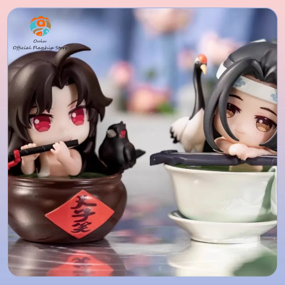 Neue echte The Founder Of Diabolism Actionfigur Lan Wangji Modell Anime Peripheriegeräte Wei Wuxian Anime Figuren Geschenkspielzeug