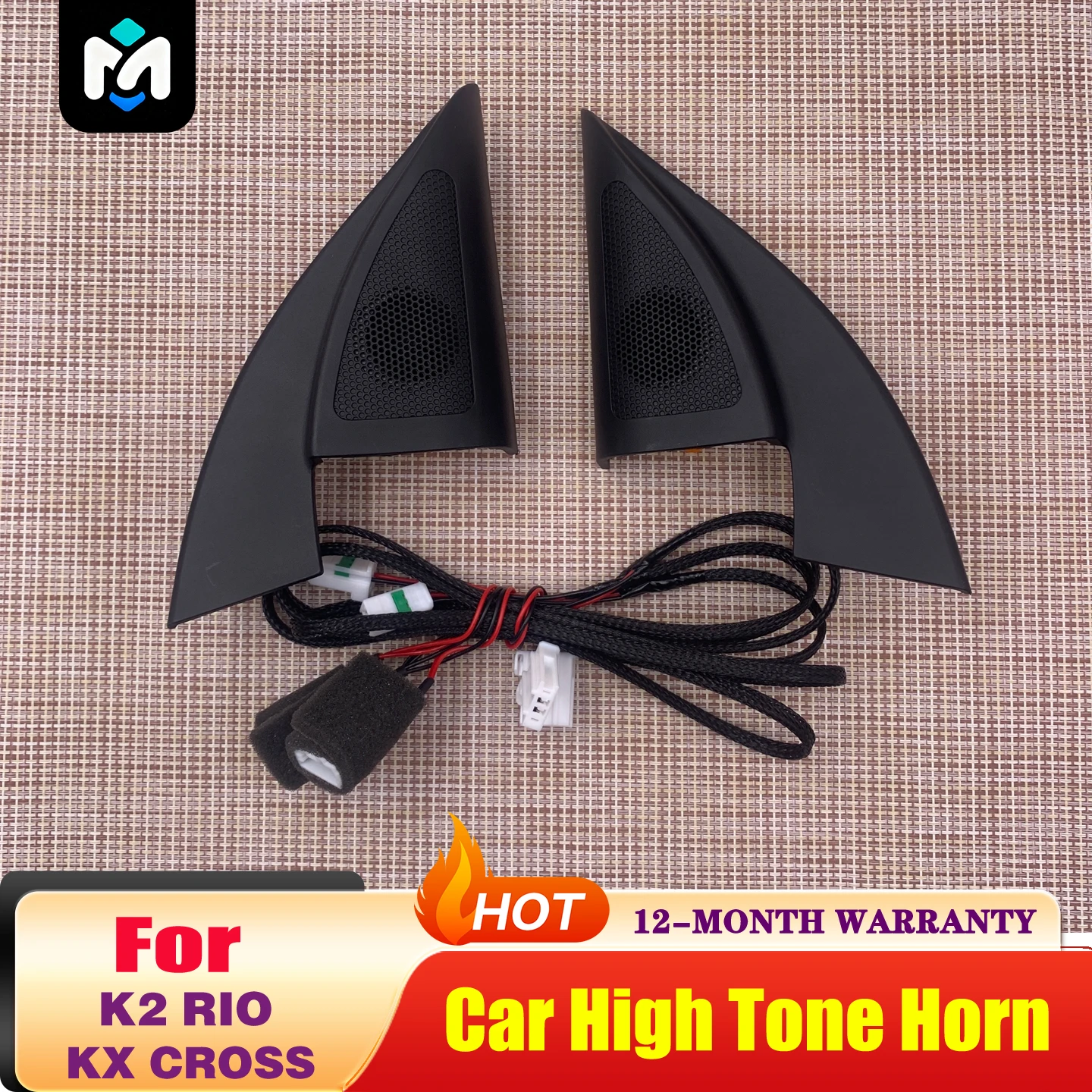 For 2017 Kia K2 RIO 4 KX CROSS X-Line Car Tweeter Audio Black Triangle Head Speakers Tweeter Trumpet Speakers Tweeter With Wire