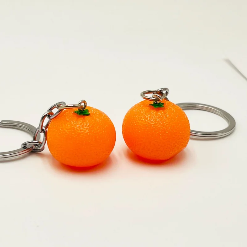 Creative Fruit Series Imitation Orange Keychains Men Car Key Resin Pendant Small Gift for Women Cute Bag Pendant Jewellery