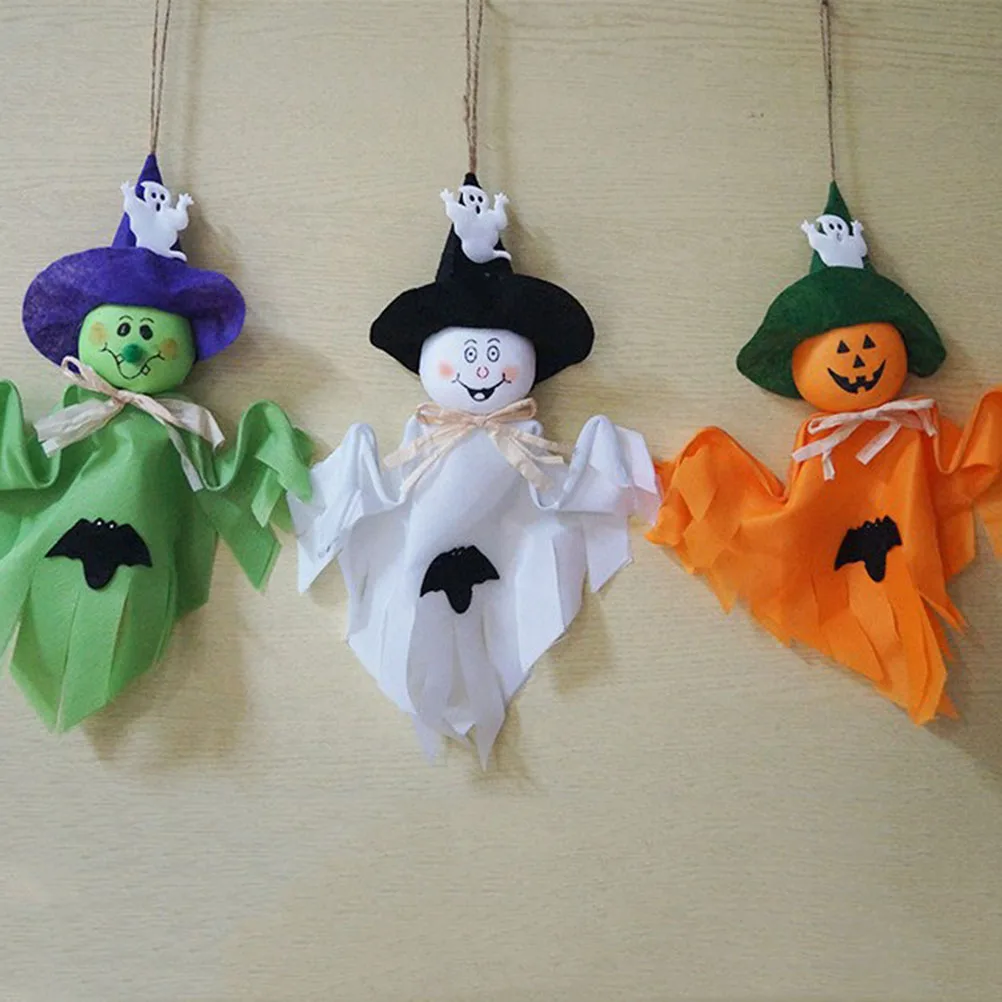 

Witch Decor White Decorative Props Witches Pendant Ghost Ornament Cute Halloween Decoration Hanging