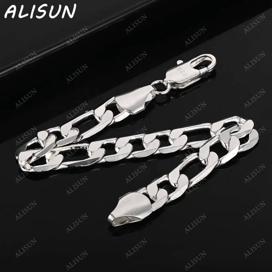 

ALISUN 925 Sterling Silver 10mm Chain Bracelets For Women Creativity Gifts Street All-match Party And Daily Wear