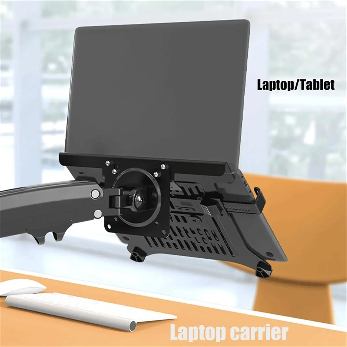 【BUY NOW】New FP-2 Laptop Mount Tray Laptop Holder Arm Mount Vented Notebook Tray Expandable Clamps for 10-17Inch Notebook