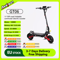 EU New 2025 Arwibon GT06 1200W Adult Folding  Electric Scooter, Top Speed ​​40km/h, 48V/13/23.4AH, 11-inch Tires, Factory Direct