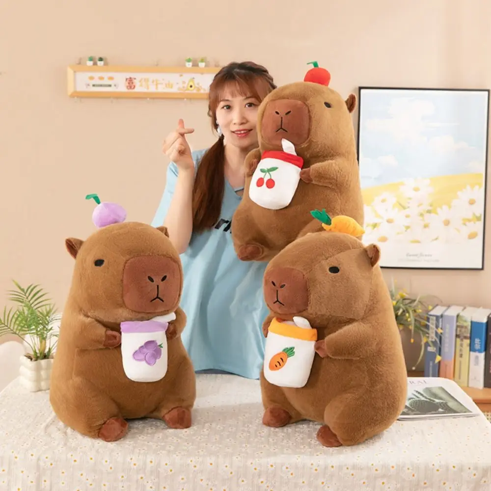 Mainan mewah Capybara Capybara boneka kain boneka lucu Anime Capibara mainan berbulu simulasi lembut boneka Capybara mainan Natal