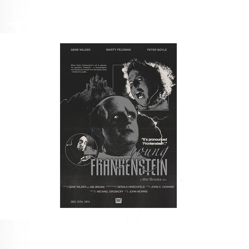 Young Frankenstein (1974) Movie, Print Art Canvas Poster