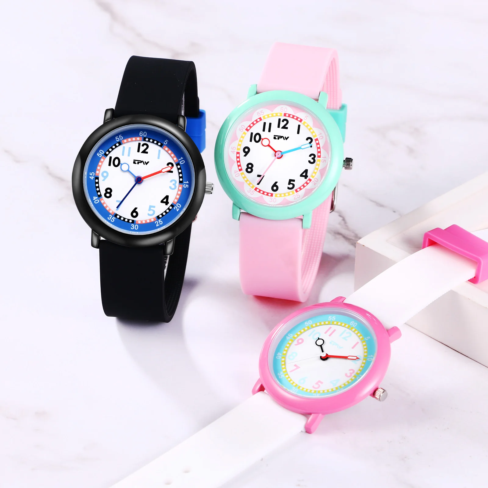 LANCARDO Fashion Silicone Rubber Jelly Band Children Watches Boys Girl Students Cute Colorful Sports Wristwatch Christmas Gift