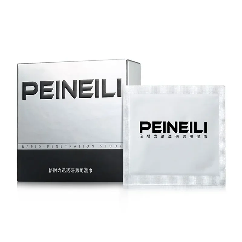 12Pcs/box Male Sex Delay Products For Penis PEINEILI Wet Tissue Wipes for Men Lasting 60 Minutes Delay Ejaculation Oil