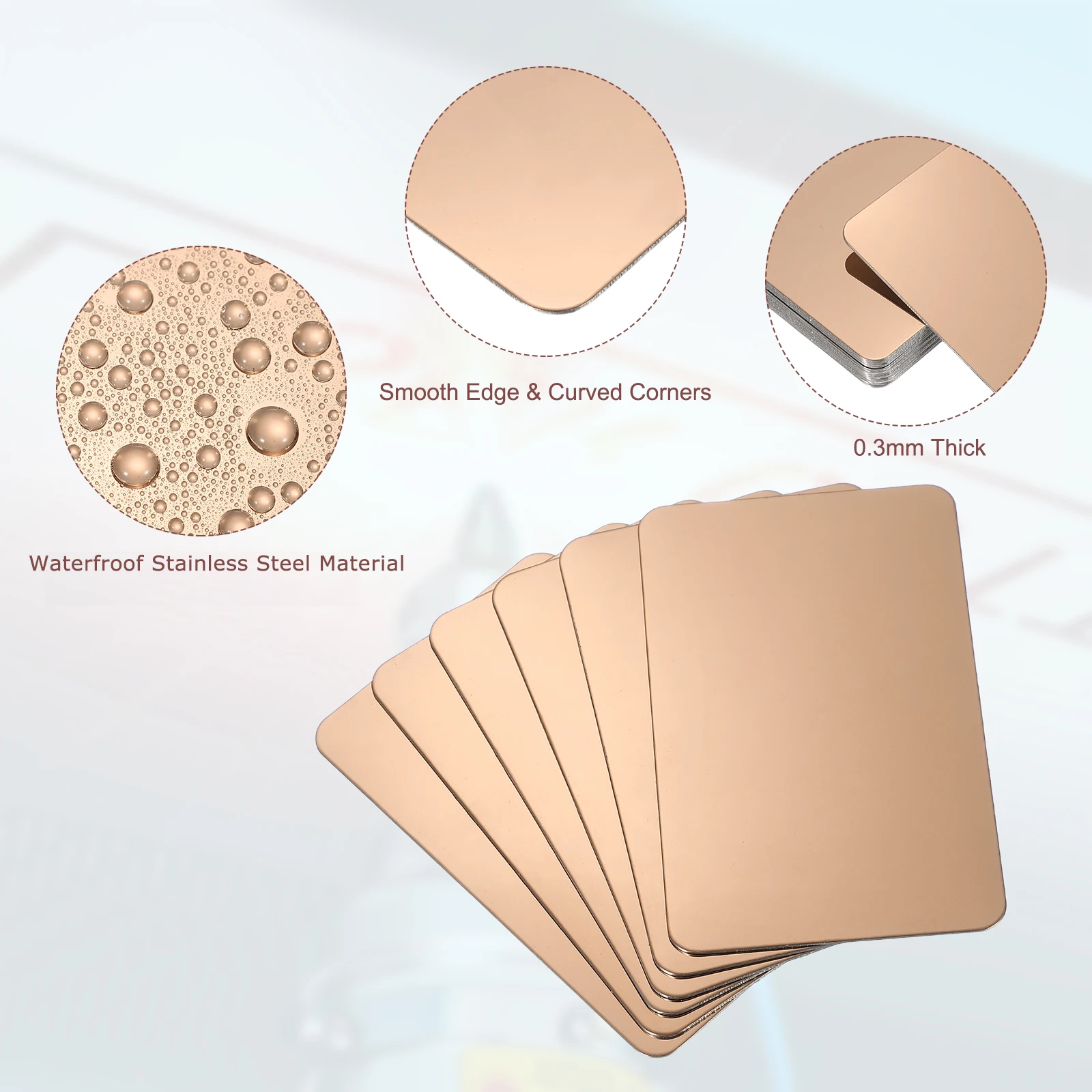 

30/50Pcs Stainless Steel Metal Business Cards Size 86x54mm Matte/Mirror/Brushed Blank Laser Engraving Cards for DIY Gift Cards