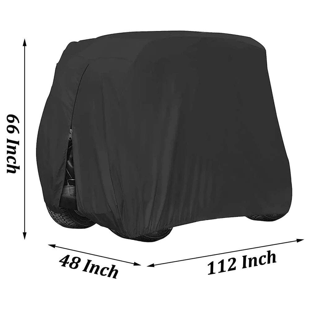 NALFI-4 Passenger Golf Cart Cover 210D Waterproof Sunproof Dustproof Rain Cover For EZ GO Club Car