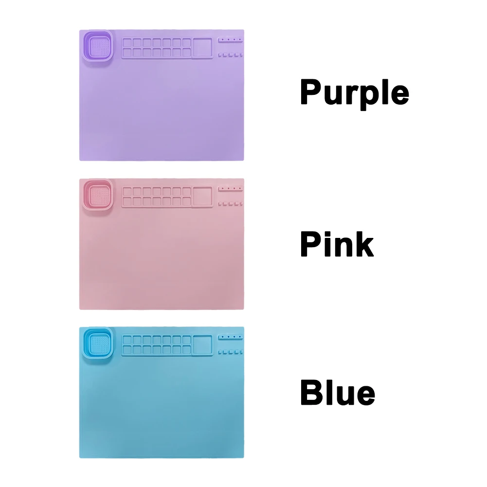 Resin 1 Water Cup Painting Mat Office Supplies For Kids No Fading DIY 14 Color Dividers Reusable Art Clay Anti Fade Foldable