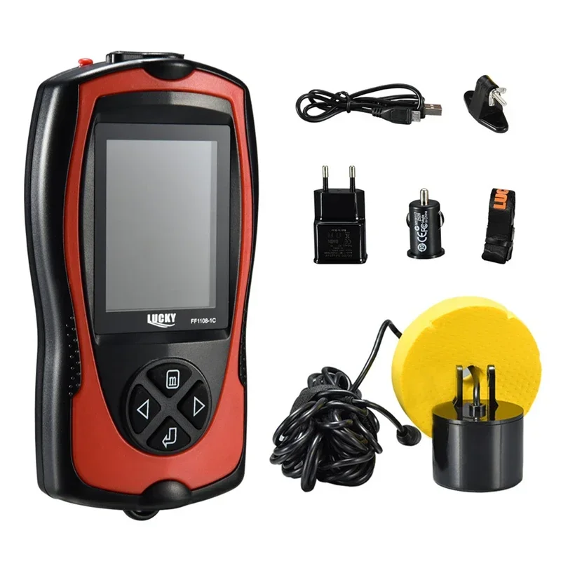

Портативный проводной эхолот Lucky FF1108-1CT с цветным ЖК-дисплеем 2,4 дюйма, глубина обнаружения до 100 метров, для рыбалки