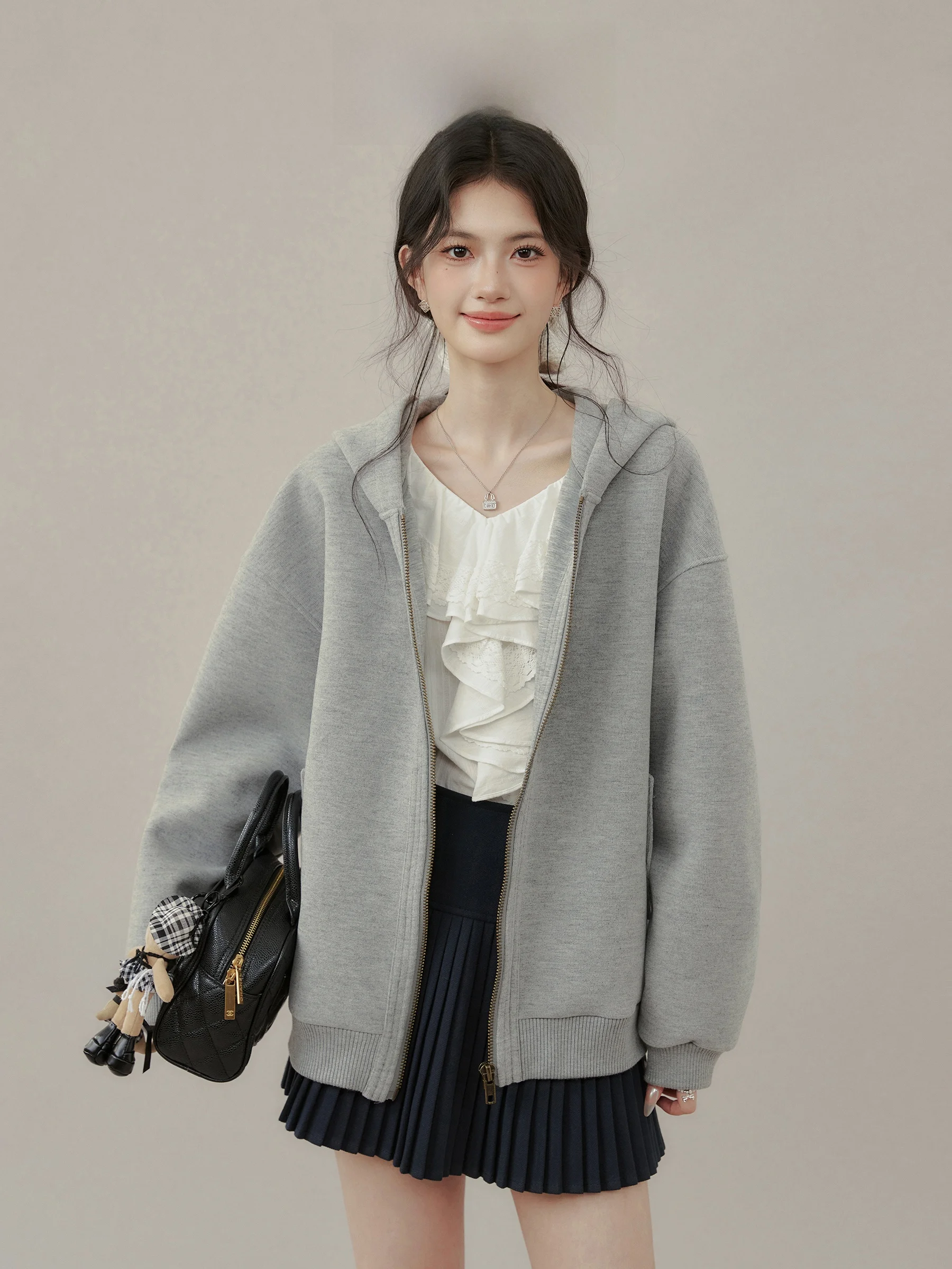 

Уютная толстовка Warm Clouds свободного кроя для женщин больших размеров, комфортная, осенне-зимняя, модная уличная одежда