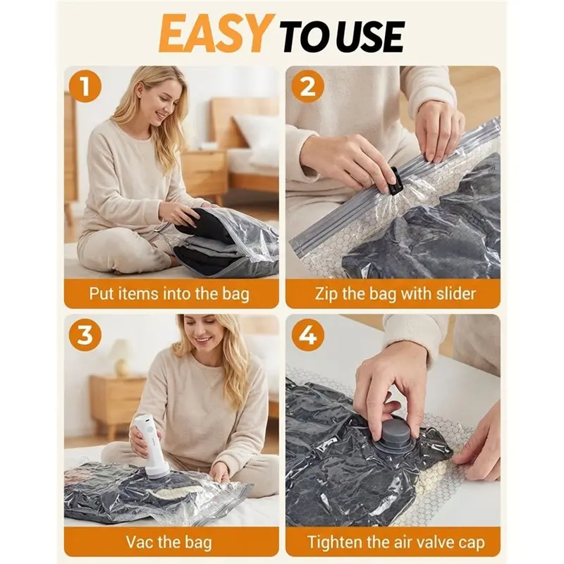 Vacuum Bags For Travel With Rechargeable Air Pump,Compression Bags