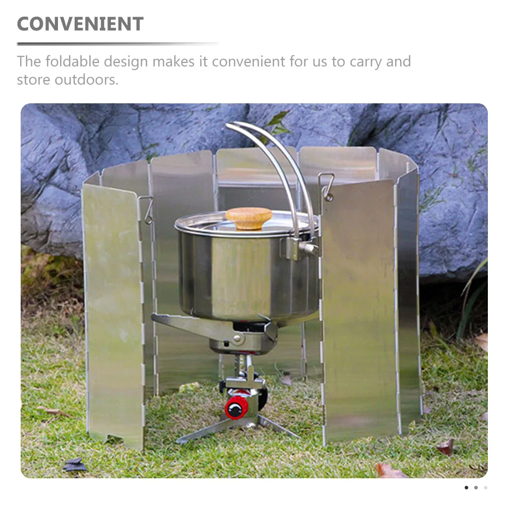 

Folding Stove Windscreen Outdoor Bbq Windshield Aluminum Alloy Lightweight Windproof Tool For Camping Picnic Cooker Stove