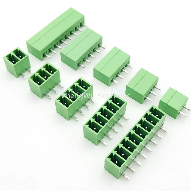 10pcs/lot KF2EDG 3.5mm / 3.81MM Pluggable Pcb Terminal Block Right Angle/ Straight Needle Pin Connector 2/3/4/5/6/7/8/10p