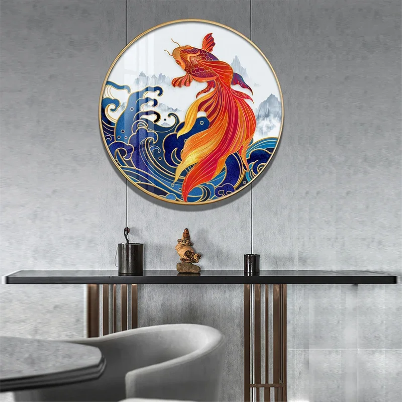 New Design fish diy 5d diamond Painting oil canvas painting with round frame