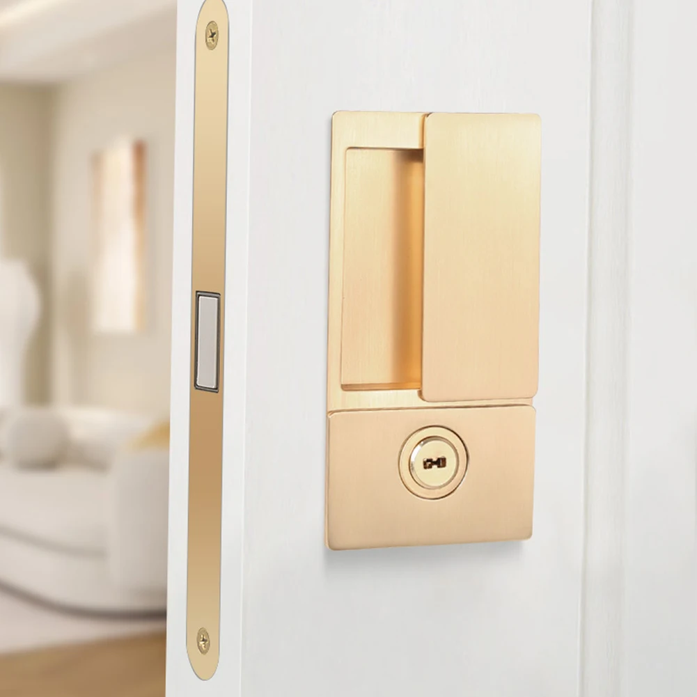 

Discreet Keyhole Handleless Flat Lock Invisible Keyhole Lock Enhanced Security Handleless Design For Doors 38-60MM